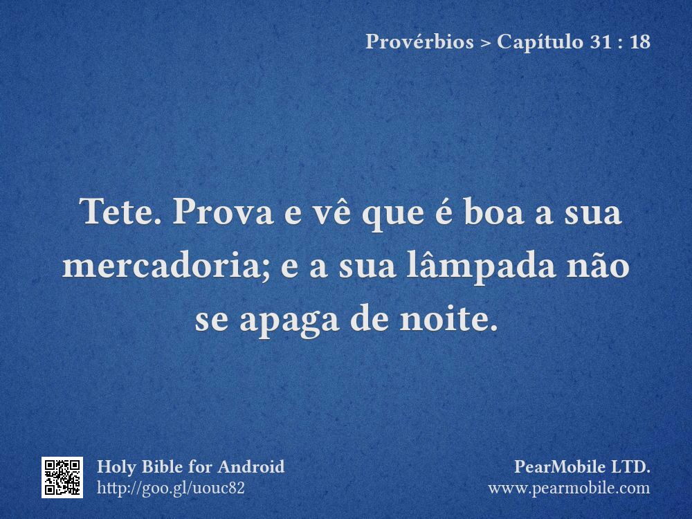 Provérbios, Capítulo 31:18